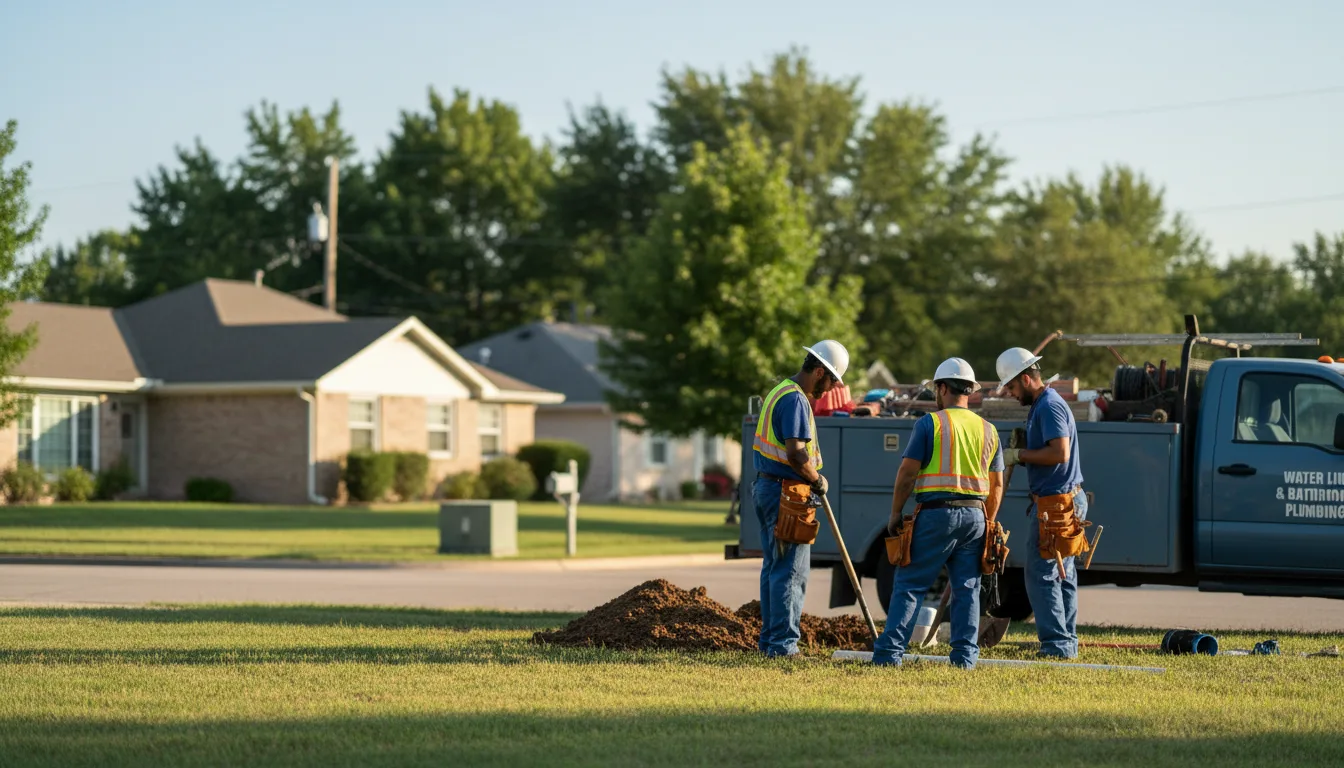 Residential water line and bathroom plumbing service in Yoakum, TX